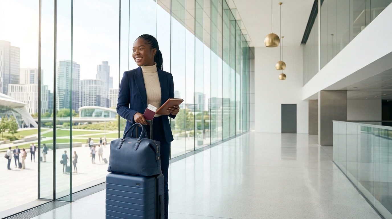 International student arriving at a new destination