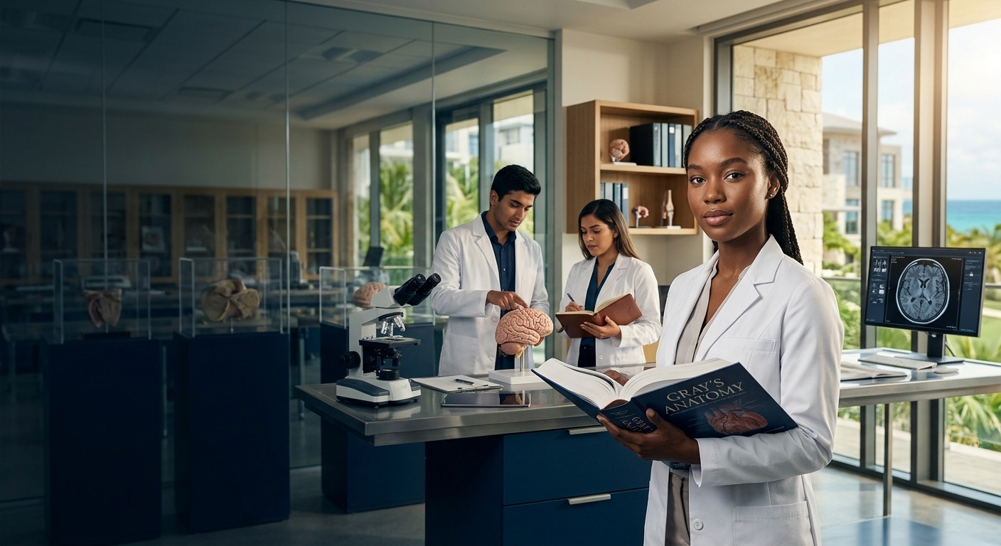 Medical students studying in the Caribbean