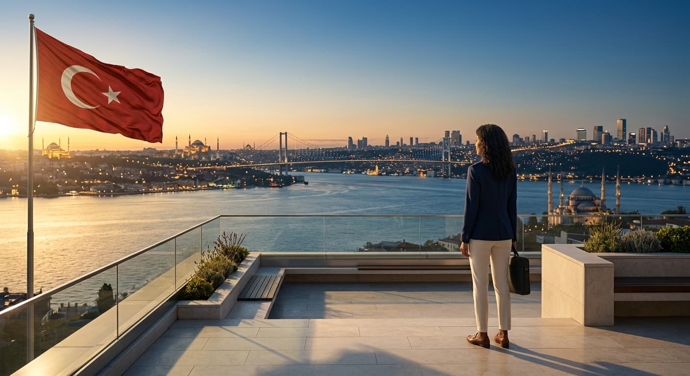 International graduate overlooking Istanbul