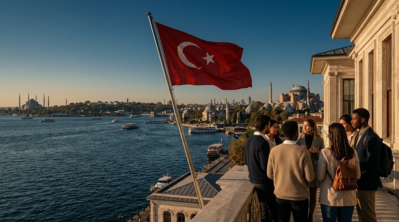 Istanbul skyline, Bosphorus and Turkish architecture